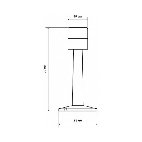 Стандарт Ограничитель дверной 3055 CP (хром) прямой
