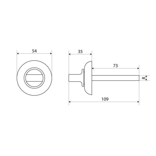 Стандарт Поворотник P-SLBK8 CP квадрат 8 мм (хром)