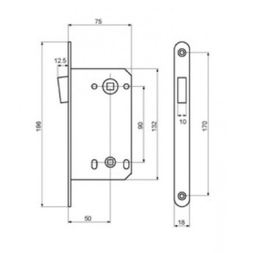 Магнитная защелка под с/у завертку, L 2090 SN (никель)