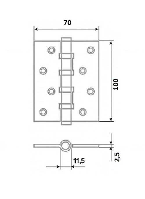 Петля Arsenal 100*70*2,5 4ВВ AВ (бронза)