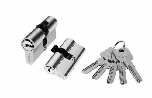 Цилиндр алюминиевый А70РС (ключ/ключ, хром) TURDUS