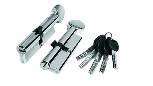 Цилиндр алюминиевый А90РС (ключ/ключ, хром) TURDUS