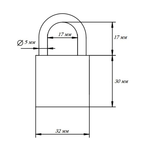Замок навесной MV-01-32