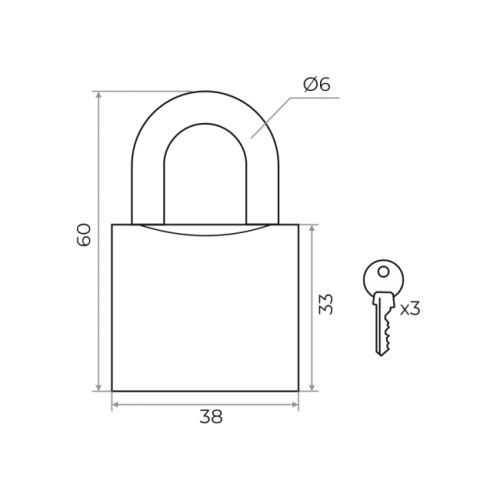 Замок навесной MV-01-38