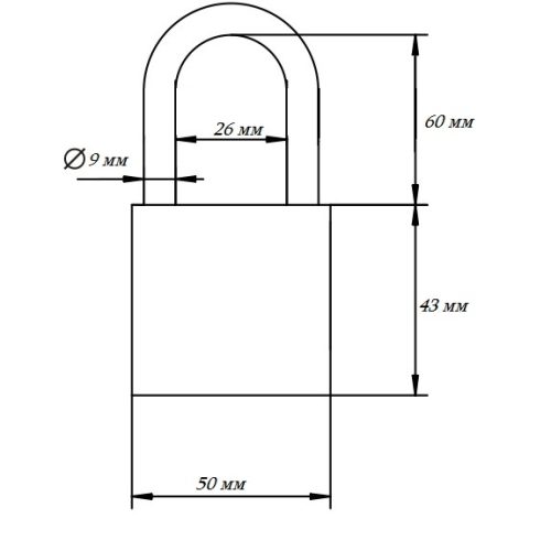 Замок навесной MV-01-50L