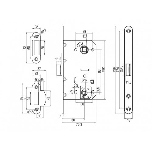 PALLADIUM Замок врезной 600 GP