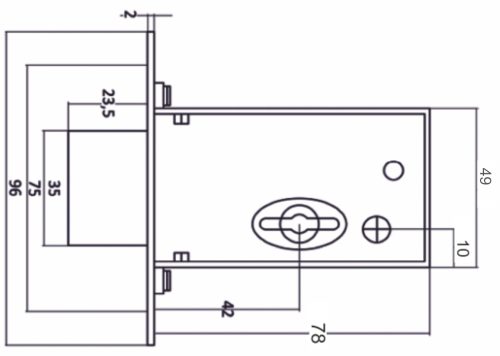 Замок врезной VETTORE 800 CP (хром)