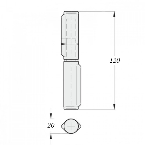 Петля гаражная d.20х120 мм (капля) /с подшипником/