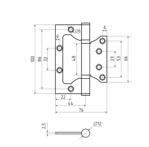Петля без врезки ПНУ-100 (белая)