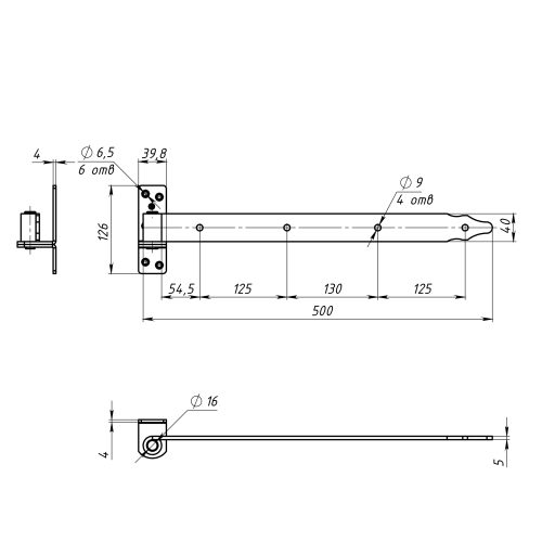 Петля-стрела полосная ПСП-500 (4.0 мм) б/п