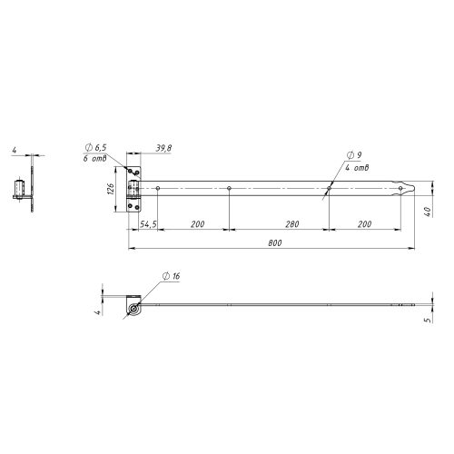 Петля-стрела полосная ПСП-800 (5.0 мм) б/п