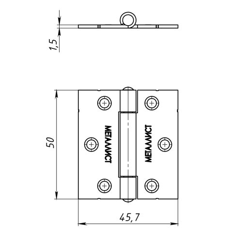 Петля карточная 50*45 б/п