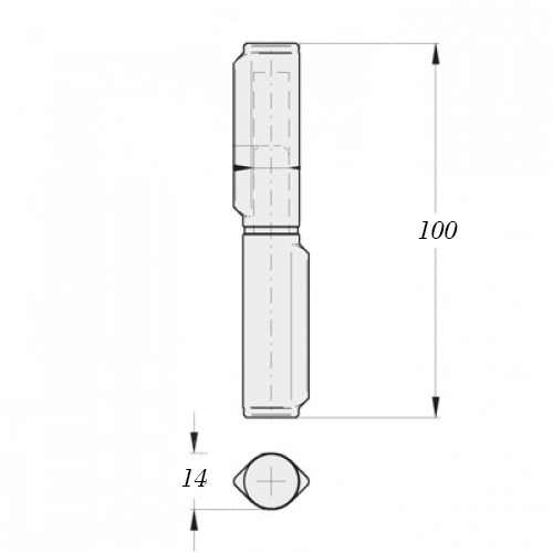 Петля гаражная d.14х100 мм (капля) /на шайбе/
