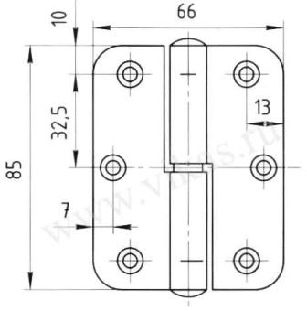 Петля ПН1-85 (цинк) - правая