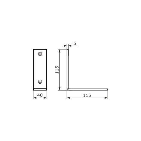 Уголок крепежный усиленный 115х115х40 (толщ. 5 мм) (черный)