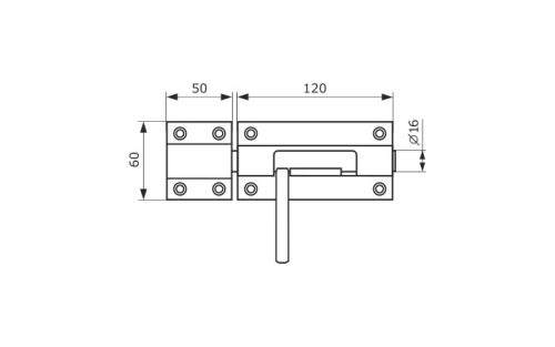 Засов дверной ЗД-170 (черный)