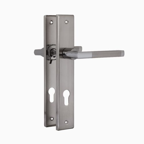 Н-М  Ручка дверная на планке 108-85 мм (матовый никель)