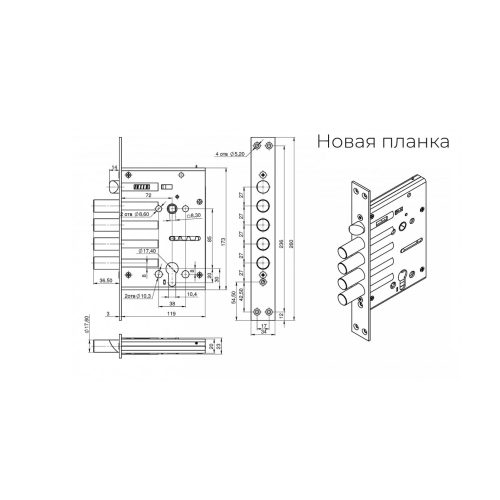 Замок врезной ЗВ-7РК-003-Хп (аналог Т-34 Апекс)