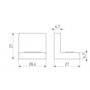 Уголок мебельный пластиковый 25х25 (груша) (накладка)
