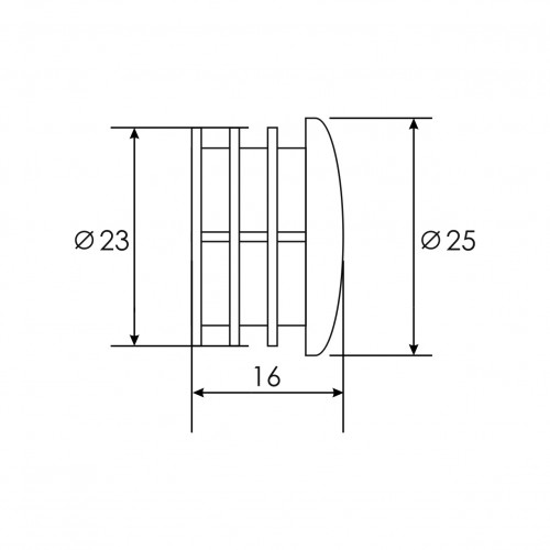 Держатель трубы дистанционный сквозной регулируемый d=25mm, R-50/R (651.CR), хром