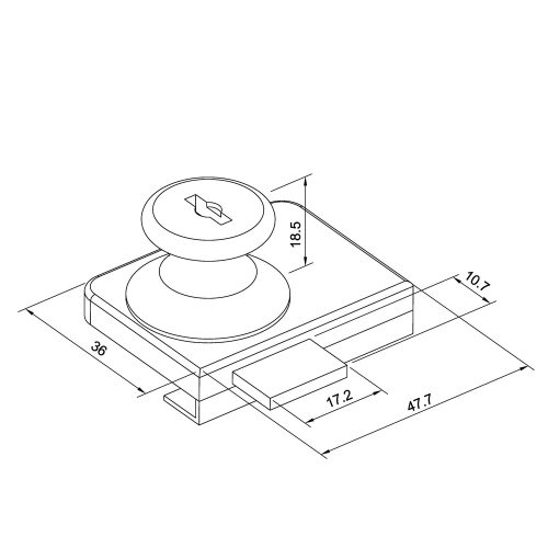 Замок мебельный 805 пк хром мастер 301
