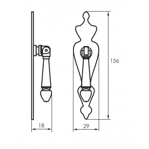 Ручка-подвеска мебельная 861-1 (старая латунь)